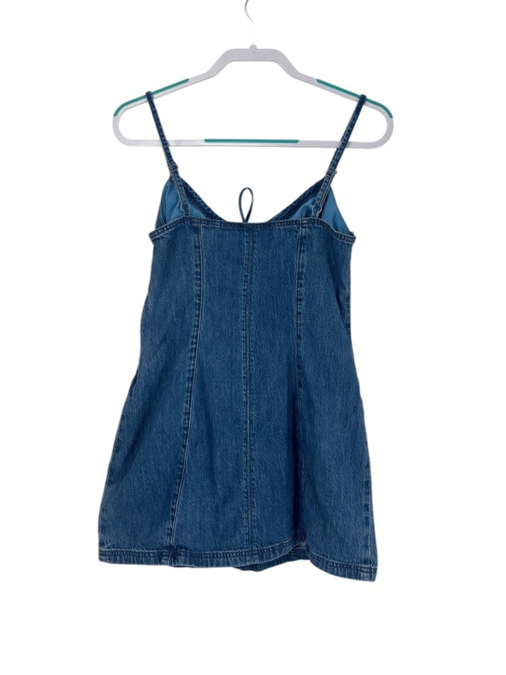 Hollister Denim Dress Women's M Y2K Cherry Embroidered Cami A-line Slip Coquette - Picture 3 of 9